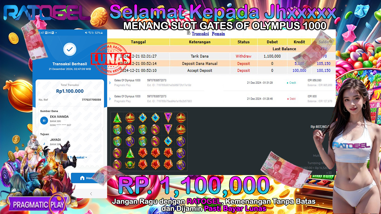 BUKTI JACKPOT SLOT GATES OF OLYMPUS 1000 TERPERCAYA DI INDONESIA TGL 21-12-2024