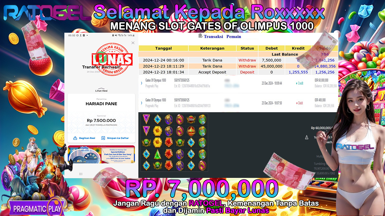 BUKTI JACKPOT SLOT GATES OF OLYMPUS 1000 TERPERCAYA DI INDONESIA TGL 24-12-2024