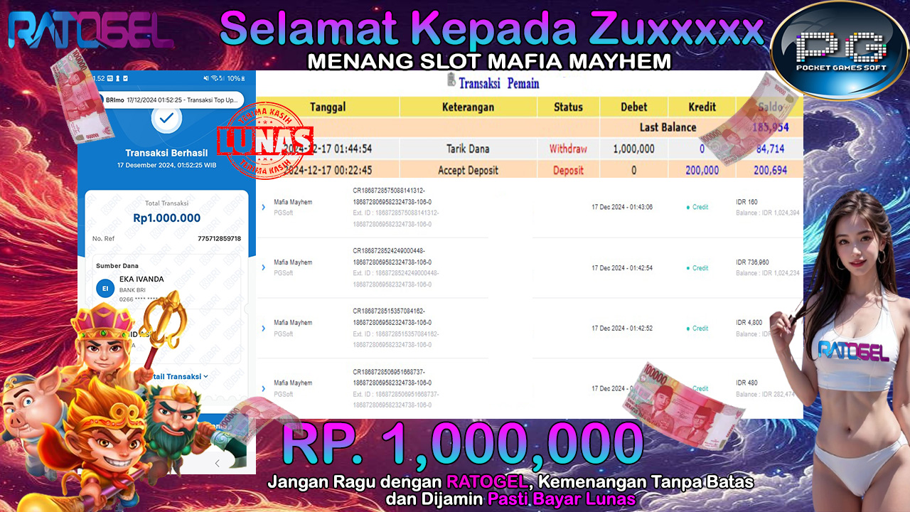 BUKTI JACKPOT SLOT MAFIA MAYHEM TERPERCAYA DI INDONESIA TGL 17-12-2024