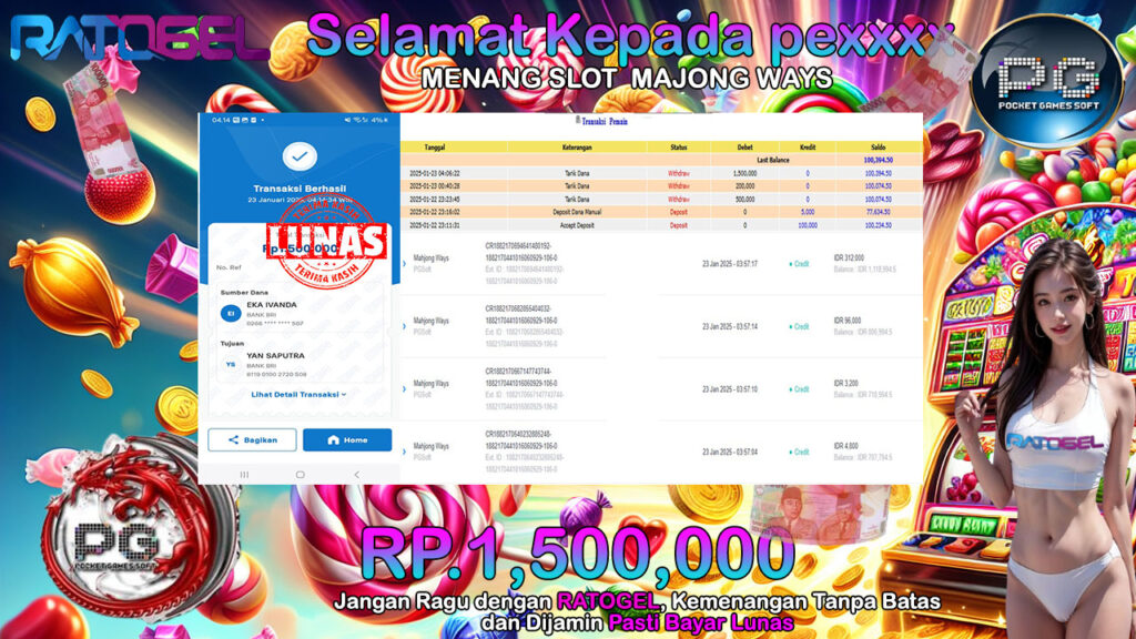 BUKTI JACKPOT SLOT MAHJONG WAYS TERPERCAYA DI INDONESIA TGL 23-01-2025