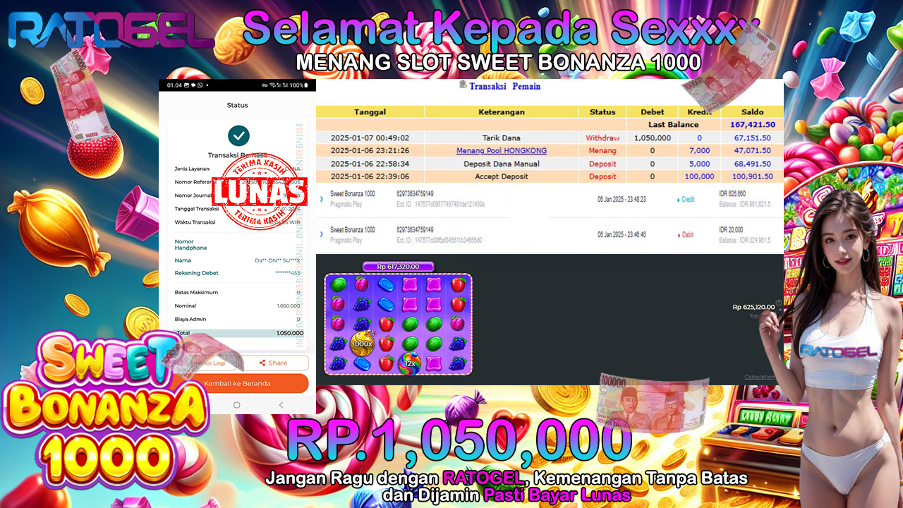 BUKTI JACKPOT SLOT SWEET BONAZA 1000 TERPERCAYA DI INDONESIA TGL 07-01-2025