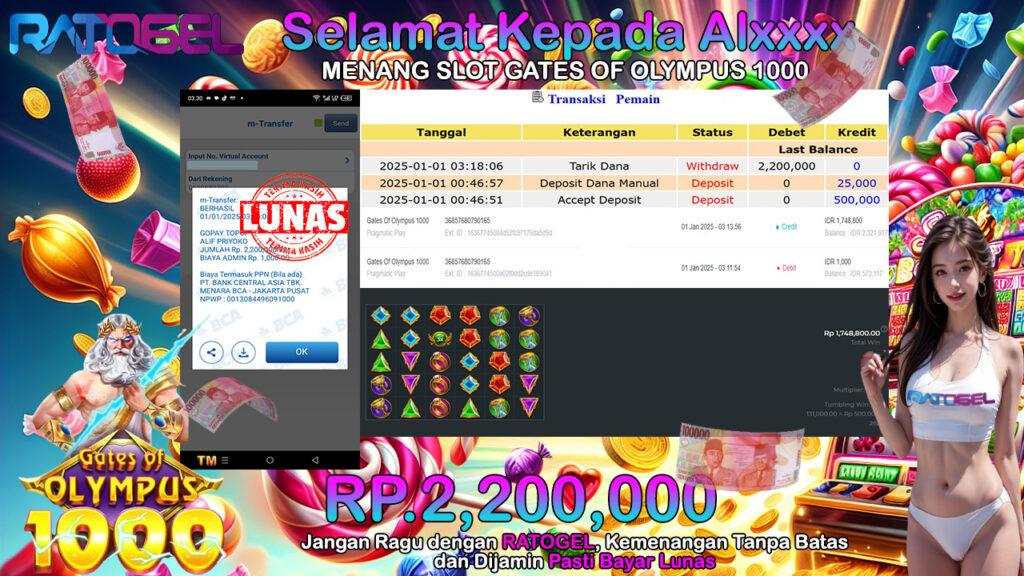 BUKTI JACKPOT SLOT GATES OF OLYMPUS 1000 TERPERCAYA DI INDONESIA TGL 01-01-2025