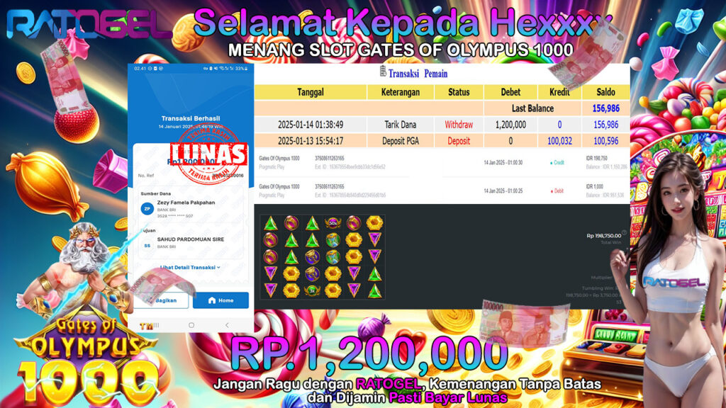 BUKTI JACKPOT SLOT GATES OF OLYMPUS 1000 TERPERCAYA DI INDONESIA TGL 14-01-2025