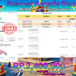 BUKTI JACKPOT SLOT MAHJONG WAYS TERPERCAYA DI INDONESIA TGL 01-02-2025